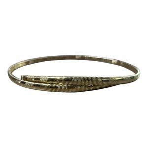 Vintage Gold Tone Metal Crossover Stretch Belt 29.5” Length 80s 90s